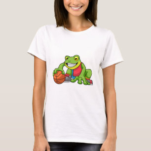 T-shirt Grenouille aux sports avec basket-ball