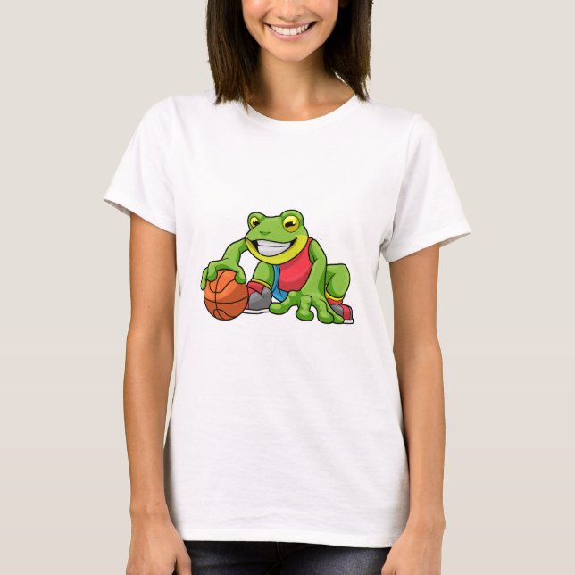 T-shirt Grenouille aux sports avec basket-ball (Devant)