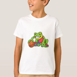 T-shirt Grenouille aux sports avec basket-ball