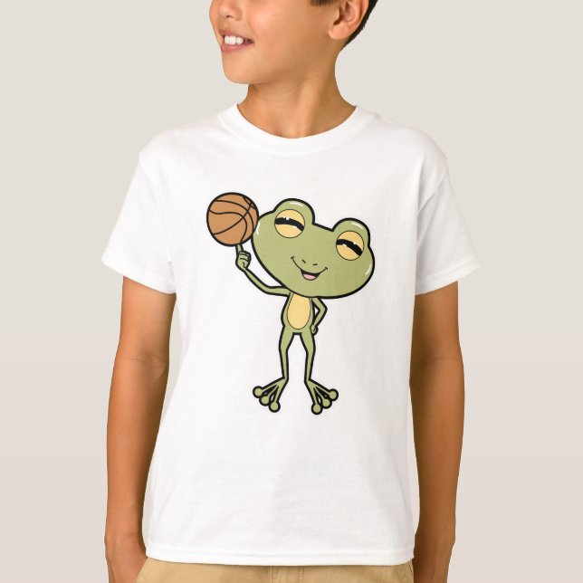 T-shirt Grenouille aux sports de basket-ball (Devant)