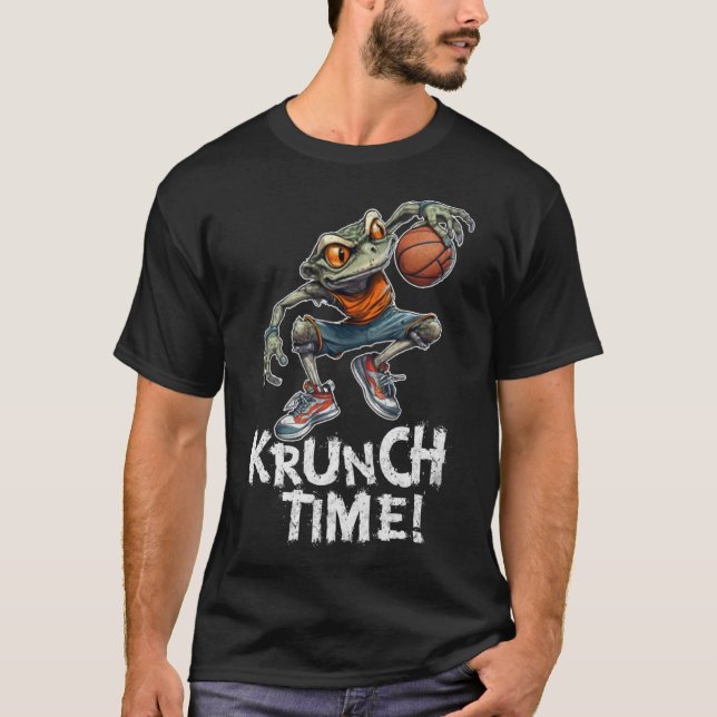 T-shirt grenouille avec grenouille de basket (Devant)