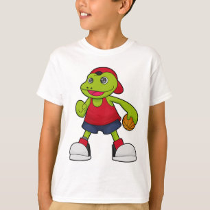 T-shirt Grenouille comme joueur de basket-ball avec basket