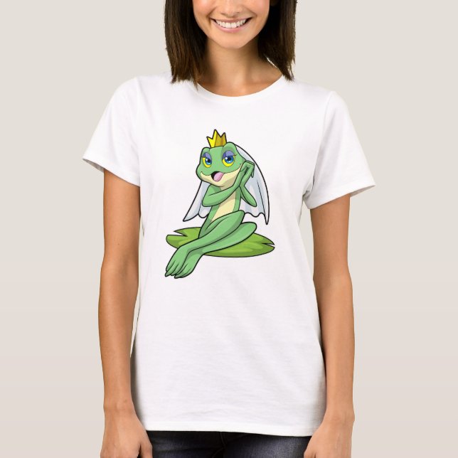 T-shirt Grenouille comme mariée au mariage avec couronne (Devant)