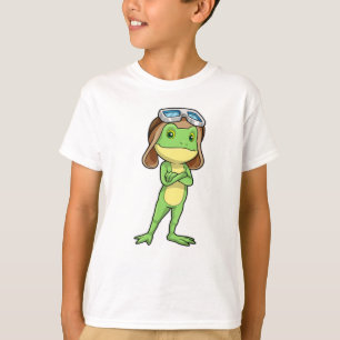 T-shirt Grenouille comme pilote avec Casquette et lunettes