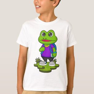 T-shirt Grenouille comme randonneur avec sac à dos