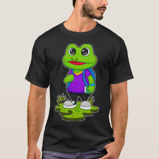 T-shirt Grenouille comme randonneur avec sac à dos