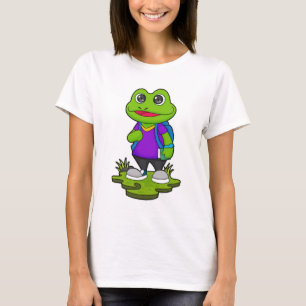 T-shirt Grenouille comme randonneur avec sac à dos
