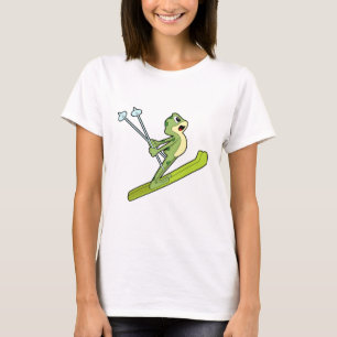 T-shirt Grenouille comme sauteur de ski avec Ski.PNG