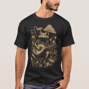 T-shirt Grenouille Cottagecore Avec Guitare Acoustique Cha