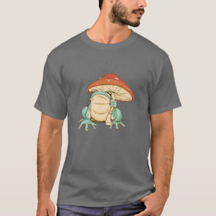 T-shirt Grenouille Cute Avec Parapluie De Champignons
