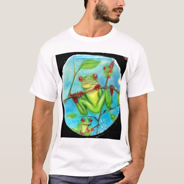 T-shirt Grenouille d'arbre de Forest Green de pluie (Devant)