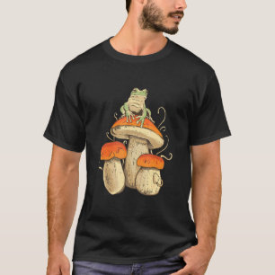 T-shirt Grenouille De Cottagecore Sur Mushroom Mushroomcor