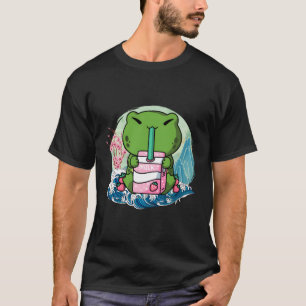 T-shirt Grenouille de lait de fraise Grande vague japonais