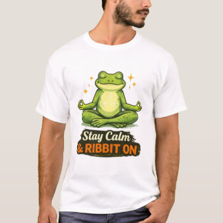 T-shirt Grenouille de yoga "Restez calme et coassez"