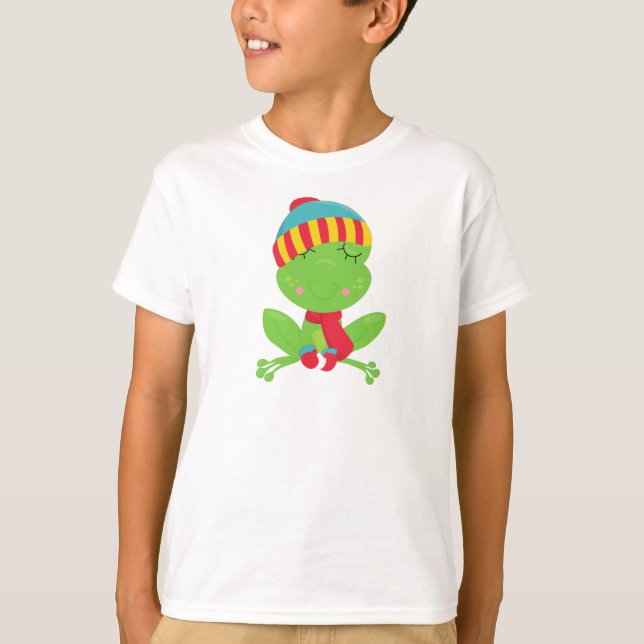 T-shirt Grenouille d'hiver, Grenouille mignonne, Grenouill (Devant)