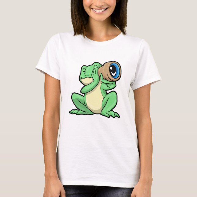 T-shirt Grenouille en astronomie avec télescope (Devant)