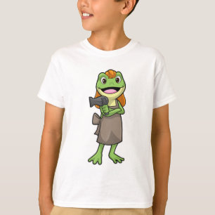 T-shirt Grenouille en coiffeur avec sèche-cheveux