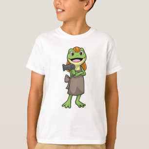 T-shirt Grenouille en coiffeur avec sèche-cheveux