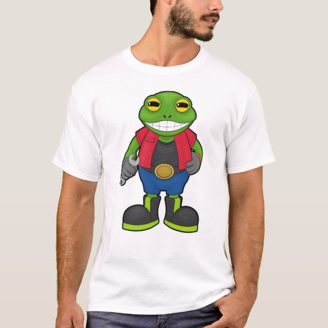 T-shirt Grenouille en mécanique avec spanner (Devant)