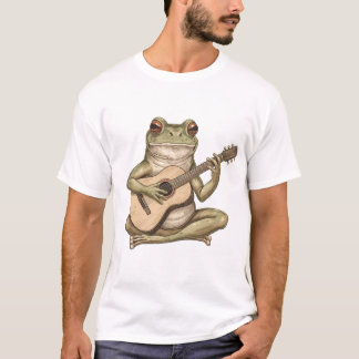 T-shirt Grenouille fantaisiste jouant de la guitare acoust