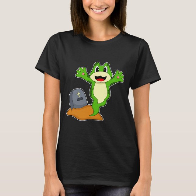 T-shirt Grenouille Halloween Grave (Devant)