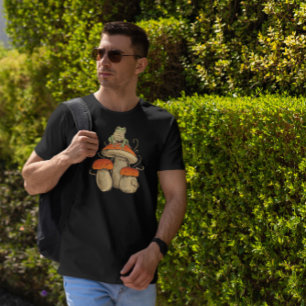 T-shirt Grenouille Jouant Banjo Sur Champignons