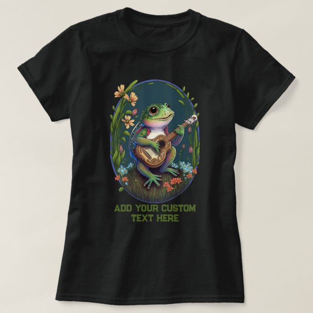 T-shirt Grenouille Jouer Guitare Wildfower Toad, Amateurs  (Design devant)