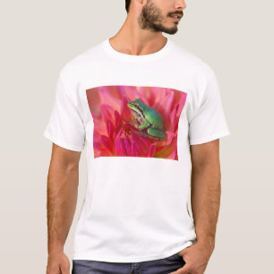 T-shirt Grenouille léopard sur des fleurs dans notre jardi