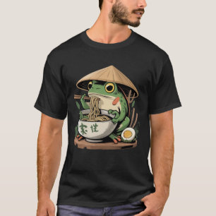 T-shirt Grenouille mangeant des ramen kawaii neko nouilles