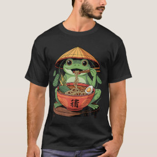 T-shirt Grenouille mangeant ramen kawaii neko nouilles jap