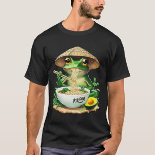 T-shirt Grenouille manger Ramen Kawaii Neko nouilles japon