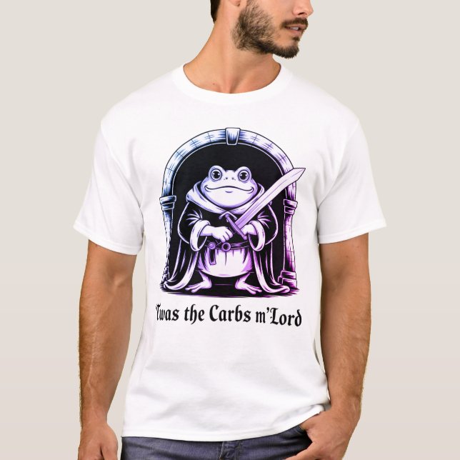 T-shirt  Grenouille Mignonne avec une Épée et une Blague s (Devant)