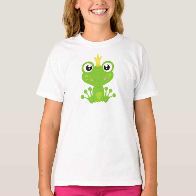 T-shirt Grenouille mignonne, Grenouille verte, Prince de g (Devant)