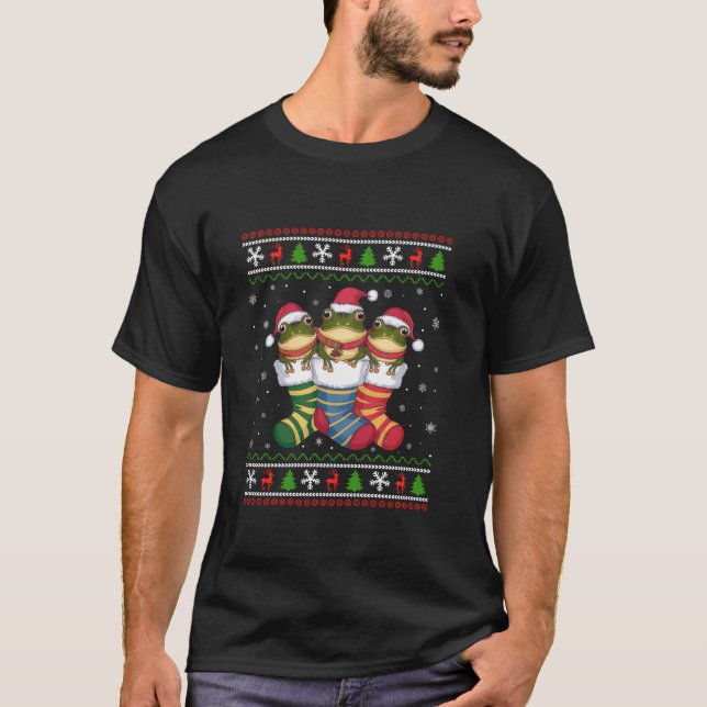 T-shirt Grenouille moche Xmas Sweater Dans Les Chaussettes (Devant)