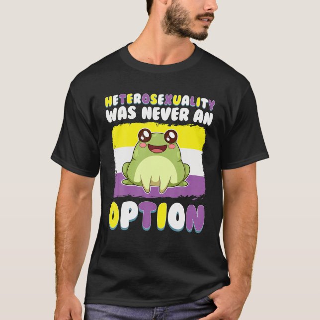 T-shirt Grenouille non binaire LGBT Frog meme Non binaire  (Devant)
