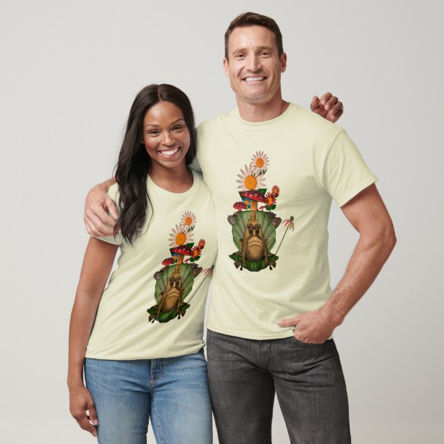 T-shirt Grenouille Princesse Champignons Fleurs (Unisexe)