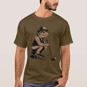 T-shirt Grenouille Rétro Drôle Amateur de Golf Grenouille 