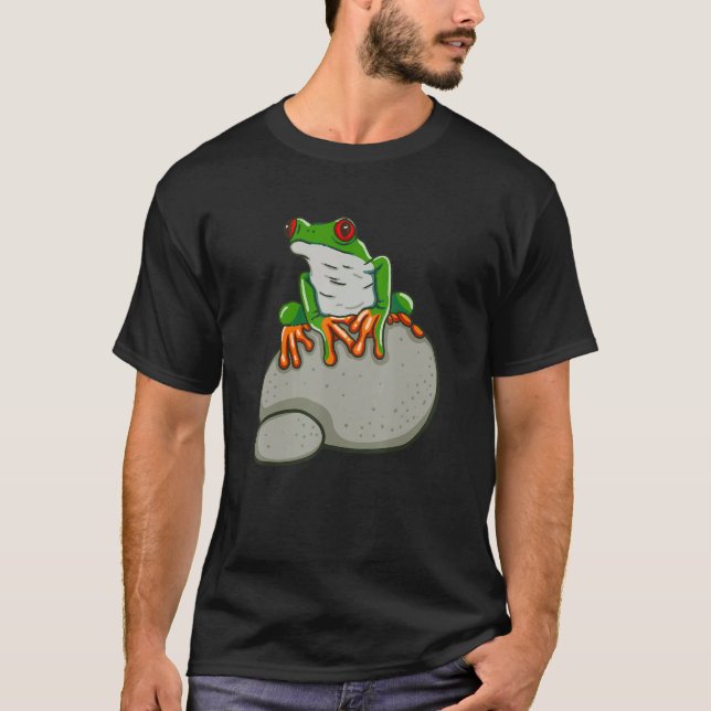 T-shirt Grenouille rouge - Forêt tropicale - Grenouilles a (Devant)