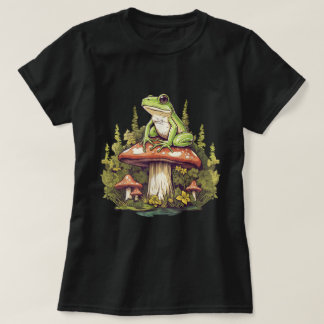 T-shirt Grenouille Sur Champignons Cottagecore