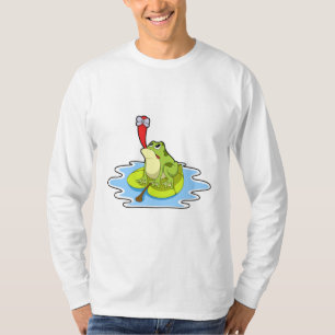 T-shirt Grenouille sur la feuille avec insecte