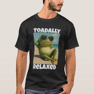 T-shirt Grenouille Totalement Relaxée Drôle de Vibes d'Été