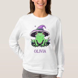 T-shirt Grenouille verte portant un chapeau de sorcière vi