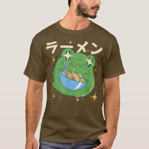 T-shirt Grenouille verte Ramen Kawai Cadeaux de nouilles G