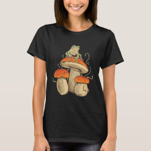 T-shirt Grenouille vintage aux champignons Cottagecore