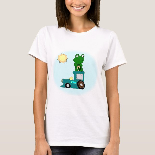 T-shirt Grenouille Zen assise sur un train (Devant)