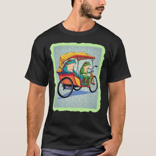 T-shirt Grenouilles Dans Un Graphique Rickshaw (Devant)