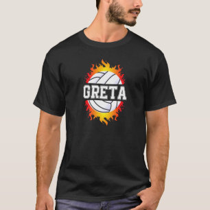 T-shirt Greta Name Volleyball Player Girls Ball And Net Sp
