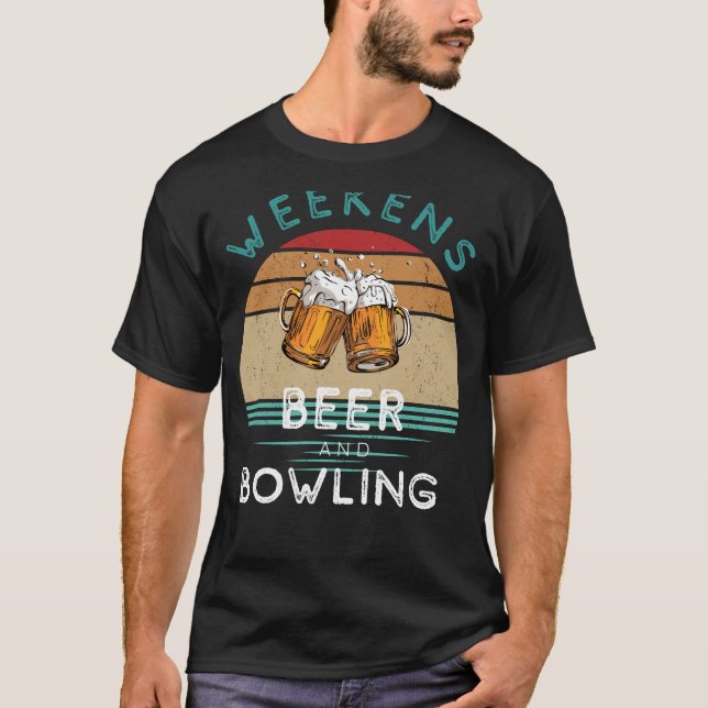 T-shirt Grève et Sip ! Week-ends avec bière et bowling Tee (Devant)