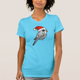 T-shirt Grey Budgie Santa Claus