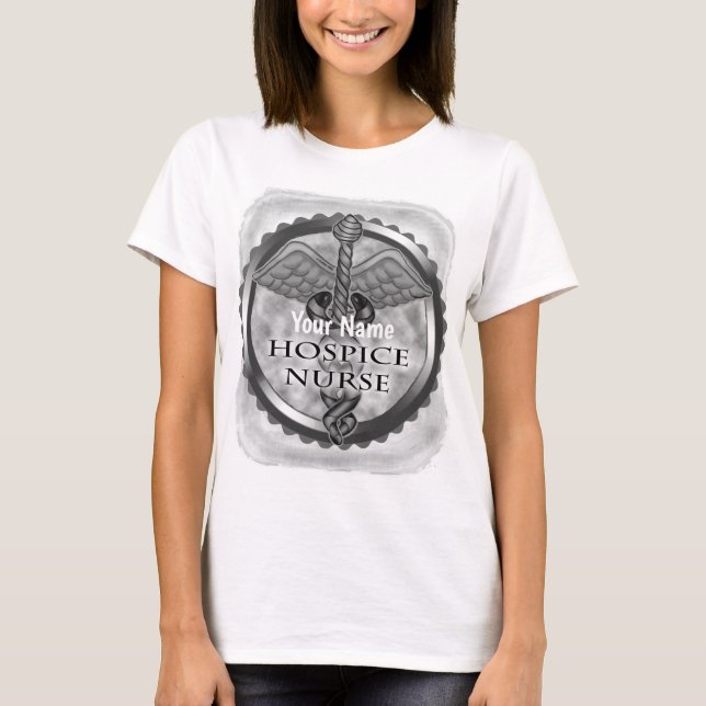 T-shirt Grey caduceus Hospice Nurice Nurice (Devant)